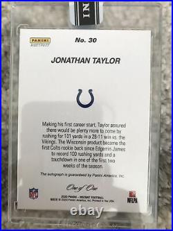 1/1 Jonathan Taylor 2020 Panini Instant Black No. 30 RC AUTO One Of One Rookie