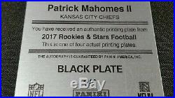 1/1 PATRICK MAHOMES II RC AUTO BLACK 2017 Panini Rookies & Stars DFS Rookie Jsy