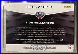 19-20 Zion Williamson panini Black basketball Rookie Patch Auto RC autograph /10