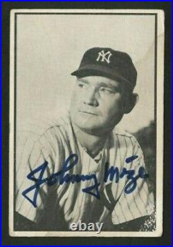 1953 Bowman Black & White #15 Johnny Mize Autographed Hq Signed New York Yankees