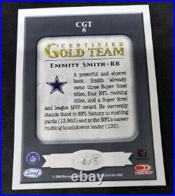 2000 Leaf Certified Gold Team Mirror Black Autograph Emmitt Smith ON CARD SSP/5