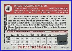 2001 Topps Archives Reserve 1952 Topps Style Refractor Willie Mays SP Auto #261