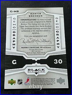 2005-06 Black Diamond MARTIN BRODEUR Gemography Autographed Card, NJ Devils, G-MB
