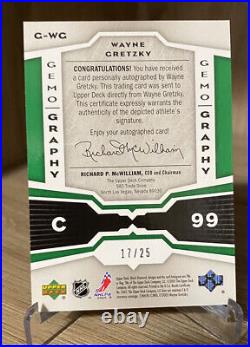 2005-06 WAYNE GRETZKY #/25 BLACK DIAMOND GEMOGRAPHY REFRACTOR Autograph Auto NYR