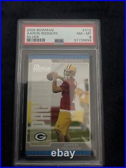 2005 AARON RODGERS Bowman SILVER #/200 Rookie Rc #112 PSA 8