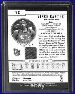 2007-08 Bowman Sterling Basketball Black Refractor Autograph #VC Vince Carter