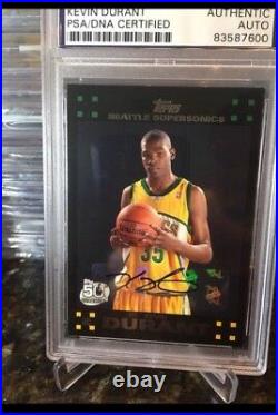 2007 Topps Black Kevin Durant Rookie Psa /DNA Authentic Autograph MVP