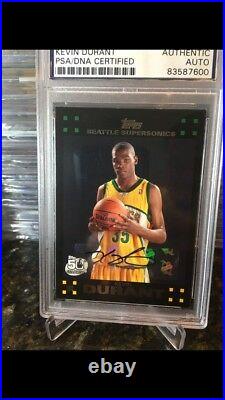 2007 Topps Black Kevin Durant Rookie Psa /DNA Authentic Autograph MVP