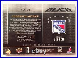 2009-2010 Upper Deck Black Brian Leetch Auto & Quad Patch #20/25 N. Y. Rangers