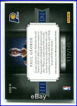 2010-11 Panini Paul George Black Box 112/149 The Rookies Rc Auto New To Clippers