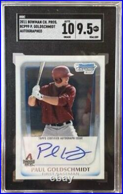 2011 Bowman Chrome 1st Prospects PAUL GOLDSCHMIDT Auto SGC 9.5