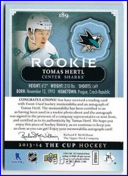 2013-14 The Cup Black Laundry Tags Autograph NHL Shield Patch Tomas Hertl 2/3