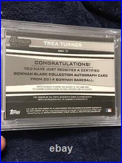2014 Bowman Draft Trea Turner RC AUTO VIOLET /10 Black Collection PSA 9 POP 1