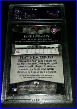 2014 Bowman Platinum #AP-JS- Jake Sweeney Black Refractor Auto RC #1/10! PSA 10