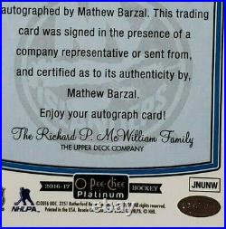 2016-17 Mathew Barzal Opc Platinum Black Rainbow Ref Autographed Rookie CD #r-80