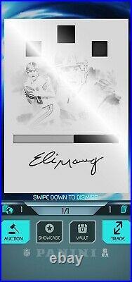2017 Impeccable Eli Manning victory printing plate black 1/1blitz digital card