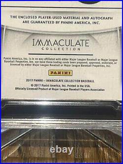 2017 Panini Immaculate Francisco Lindor Black Box 1/1 Auto GAME USED BAT SGC