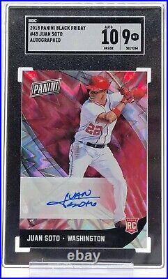 2018 Juan Soto Panini Rookie Autograph Auto RC SGC 9/10 Black Friday SP Mets