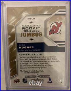2019/20 UD Black Diamond Jack Hughes Rookie Jumbos Auto #3/5 NHL