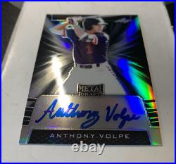 2019 Leaf Metal Draft Anthony Volpe BA AV2 Black 6 of 15 Autograph Baseball card