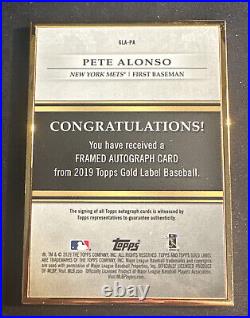 2019 Topps Gold Label Framed Auto Black /75 Pete Alonso #GLA-PA Rookie Auto RC