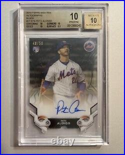2019 Topps High Tek Autographs BLACK Pete Alonso RC /50 BGS 10 Mets Rookie Card