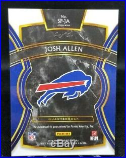 2019 panini select football Josh Allen 1 Of 1 Black Prism Autograph Card