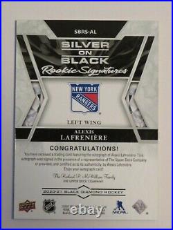 2020-21 Black Diamond Alexis Lafreniere Silver On Black Auto 12/49