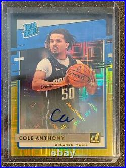 2020-21 Donruss Choice COLE ANTHONY Rated Rookie Black Gold AUTO 2/8 SP Prizm