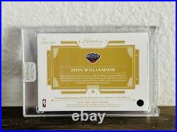 2020-21 Flawless Zion Williamson Gold patch auto 6/10 Game worn