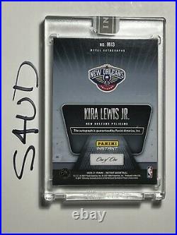 2020-21 Panini Instant NBA Metal Autographs Black 1/1 Kira Lewis Jr Encased Auto
