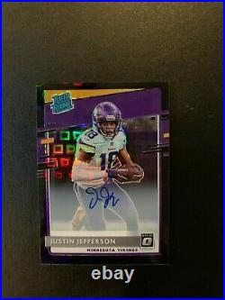 2020 Donruss Optic Justin Jefferson Black Pandora Autograph Auto #17/25