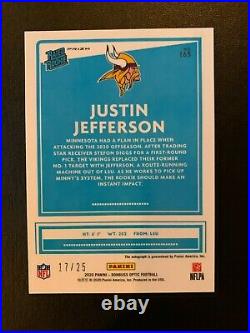 2020 Donruss Optic Justin Jefferson Black Pandora Autograph Auto #17/25