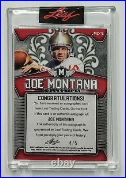 2020 Leaf Joe Montana Collection BLACK CRYSTAL Autograph JOE MONTANA Auto 4/5