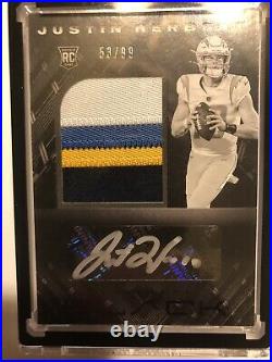 2020 Panini Black Justin Herbert RPA RC Rookie 4-Color Patch AUTO 53/99