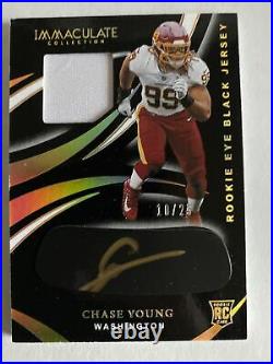 2020 Panini Immaculate CHASE YOUNG Gold Rookie Eye Black Jersey Autograph 10/25