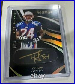 2020 Panini Immaculate Collection TY LAW Eyeblack GOLD AUTO #/25 (PATRIOTS)