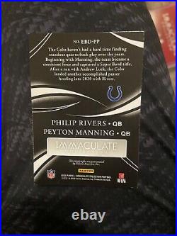 2020 Panini Immaculate Peyton Manning & Phillip Rivers Auto #/5 Black Eye Dual