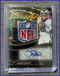 2020 Select Jalen Hurts Black NFL Shield Rookie RPA PATCH AUTO 1/1 One of One RC