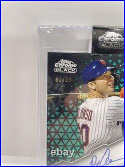 2020 Topps Chrome Black Pete Alonso Green Autograph Card 93/99 New York Mets