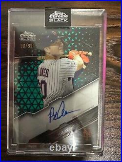 2020 Topps Chrome Black Pete Alonso Green Autograph Card /99 New York Mets