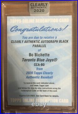 2020 Topps Clearly Authentic Bo Bichette Black Parallel RC #/75 Auto Autograph