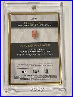 2020 Topps Gold Label Pete Alonso Framed Rookie Black auto /75 RC Rookie NY METS