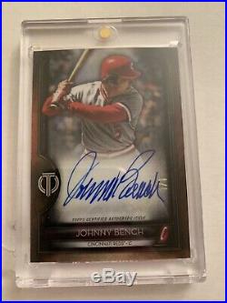 2020 Topps Tribute Johnny Bench Black Auto Autograph True 1/1 Tribute To Great H