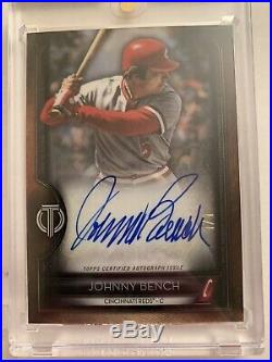 2020 Topps Tribute Johnny Bench Black Auto Autograph True 1/1 Tribute To Great H