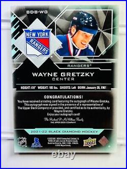 2021-22 Black Diamond Pure Black Autographs Wayne Gretzky /25 Signature Rangers