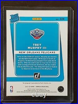 2021-22 Donruss Trey Murphy III Auto 8/25 Rated Rookie Blue Laser Holo Pelicans