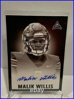 2021 Leaf Memories Malik Willis Auto #6/10 Black Var Hot New Cards