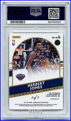 2021 Optic Signature Series #SSHJN Herbert Herb Jones BLACK 1/1 Auto PSA 10 GEM