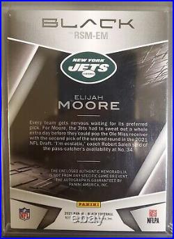 2021 Panini Black Elijah Moore RC Auto True 1/1 NFL Shield Jets